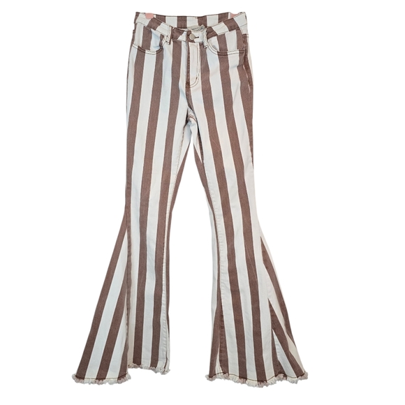 Saints and Hearts Striped Bell Bottom Pants - Picture 3 of 7